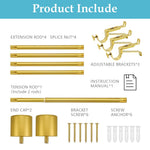 HASTHIP Curtain Rod for Windows 32–84 Inch with Splice Nut Connection | Golden 2PCS Set