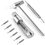 HASTHIP® Kit de Herramientas para Relojes 11 en 1,Removedor de Eslabones Correa y Ajustador Pulsera con Martillo y Pasadores Repuesto,Herramientas Profesionales para Reparación Ajuste