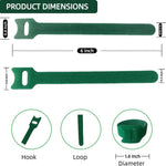 HASTHIP Plant Ties for Gardening 200 pcs 12×150 mm with Hook and Loop | Reusable Green Nylon