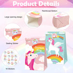 HASTHIP Unicorn Gift Bags for Birthday Parties with 18 Stickers and 2 Whimsical Designs