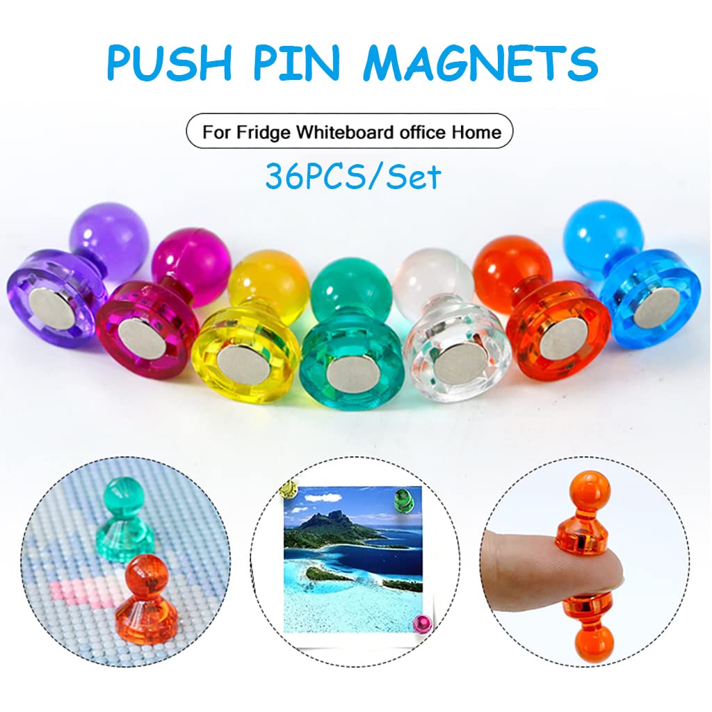 HASTHIP Fridge Magnets for Home and Office with 36pcs Strong Neodymium Core | Colorful Set