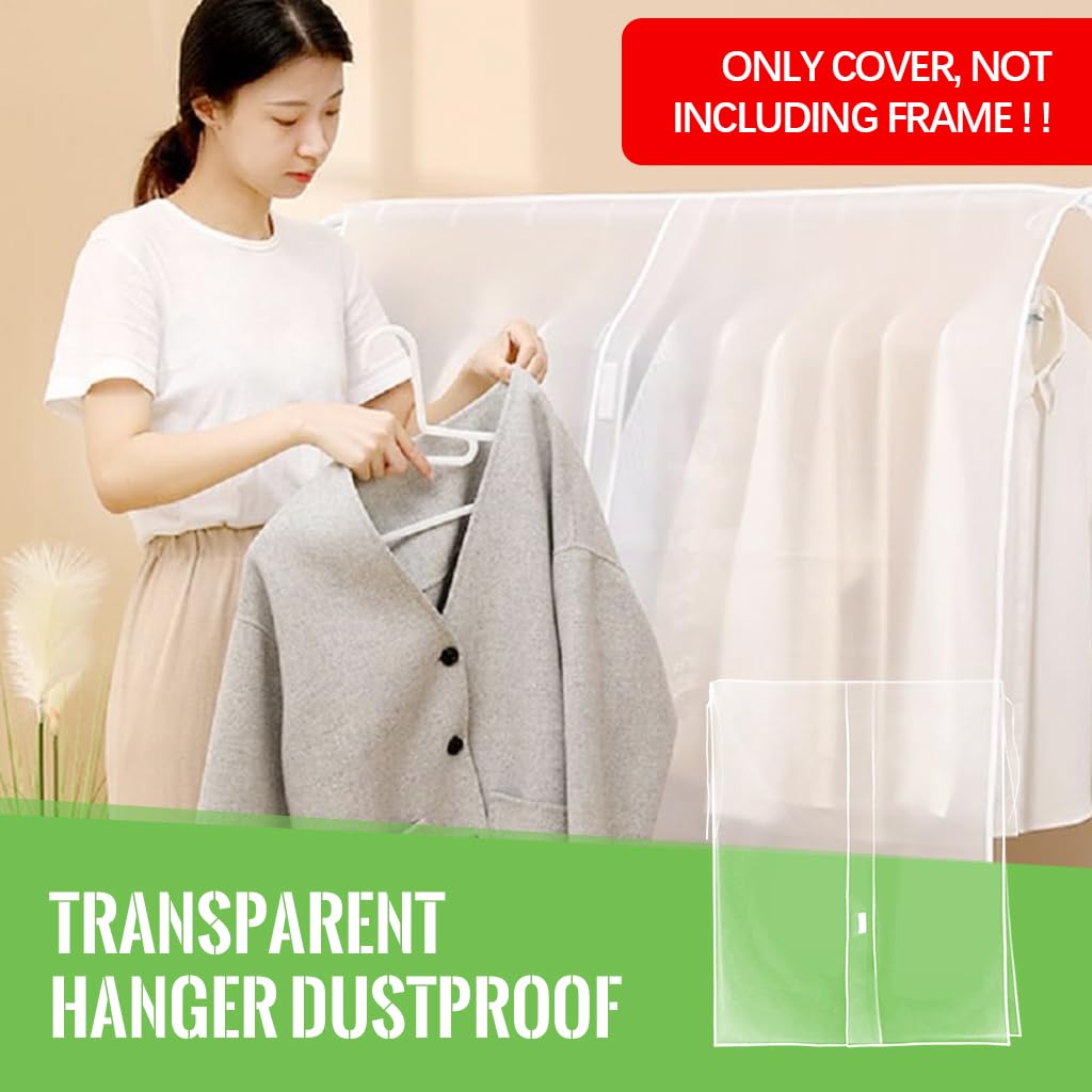 HASTHIP Clothes Rack Cover for Dustproof Wardrobe Protection 150x120cm with PEVA Material | 3 PCS