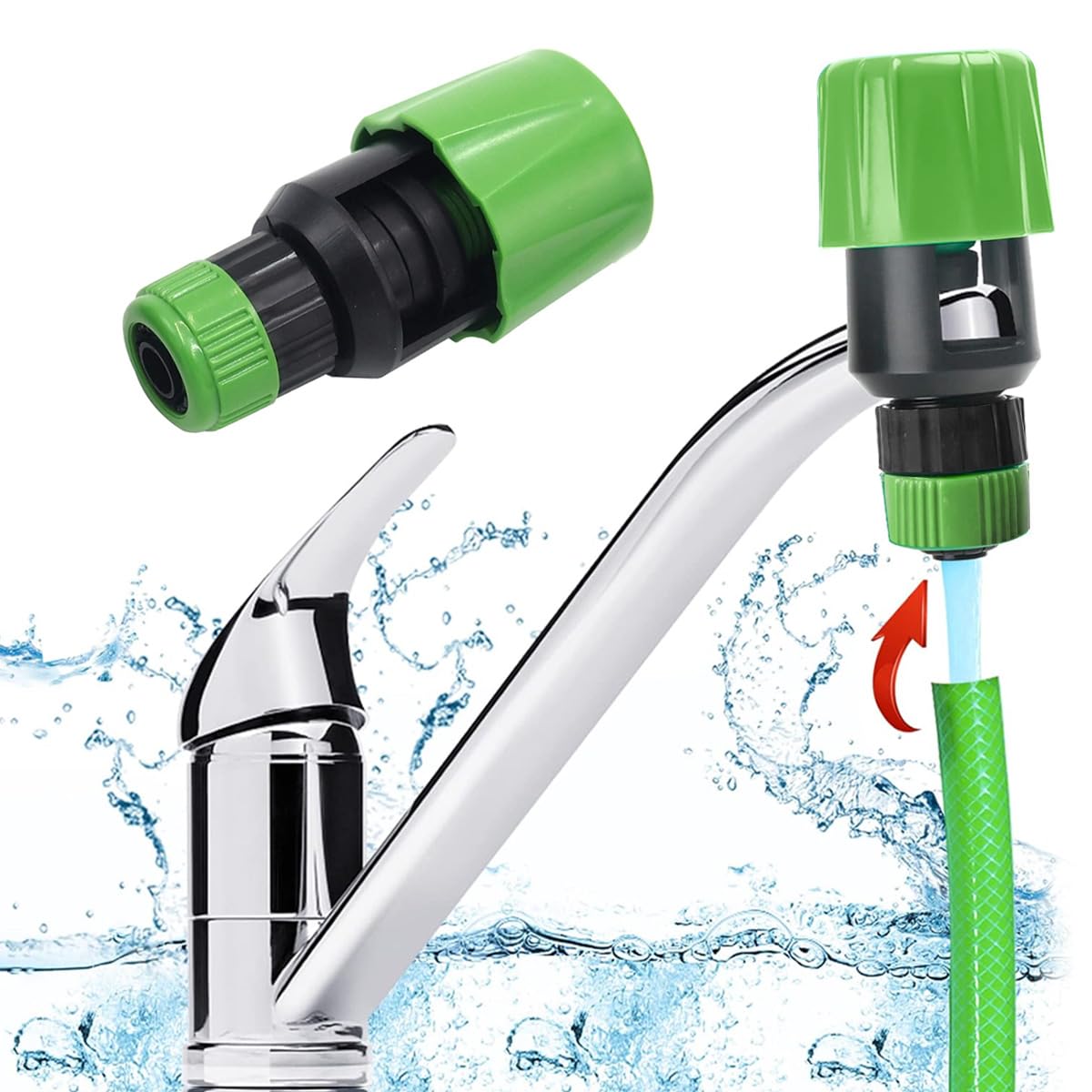 HASTHIP Garden Faucet Hose Adapters for Sink and Outdoor Use with Leak‑Proof Fit 2 Pcs