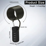 HASTHIP Metal Coil Cable Lock for Bike and Luggage featuring 1.2m Cable and 4 Digit Combo | Keyless Portable Security