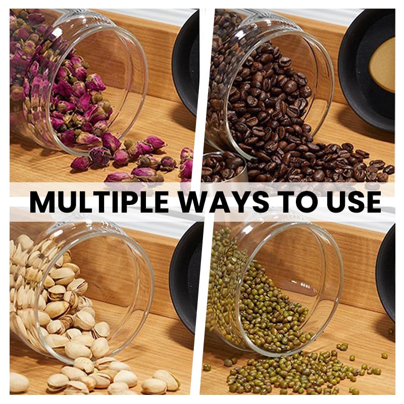 HASTHIP Food Coffee Bean Storage Containers for Kitchen with Airtight Lid 1200ml Glass Jar