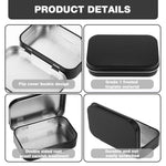 HASTHIP Small Metal Tin Boxes for Crafts and Travel featuring Secure Lids 9.5x6x2.2cm | Reusable Storage Containers