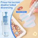 HASTHIP Double Sided Dot Glue Tape Pen for Scrapbooking with 3 Refills 6mm x 19.6ft | Retractable 360° Rotatable Head