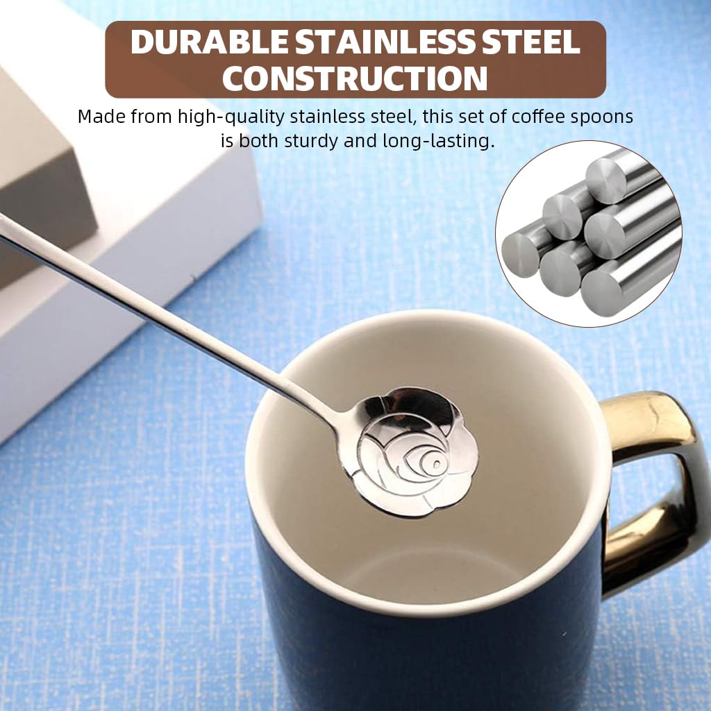 HASTHIP Coffee Spoon Set for Kitchen and Desserts featuring 8pcs 18cm Silver Stainless Steel Design