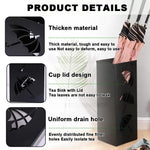 HASTHIP Metal Umbrella Holder Stand for Entryway with 16x16x42 cm Space Saving Design featuring Cut Out Clover Patterns | Black Decorative Indoor Organizer