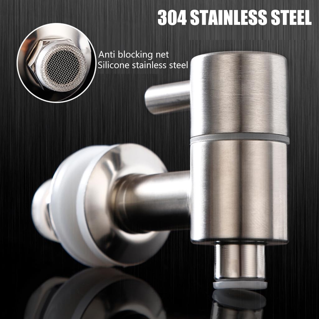 HASTHIP Replacement Spigot Faucet Tap for Beverage Dispensers with 16mm Lever Spout | 304 Stainless Steel 3pcs Set
