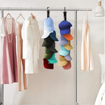 HASTHIP Hat Organizer for Wall and Wardrobe with 8 Clips featuring Swivel Hanging Hook