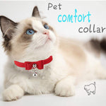HASTHIP Adjustable Cat Belt, Strong Breakaway Buckle, Cat Collar With Bell, Velvet Neck Strap for Kitten Cat, Safety&Comfort 33.5CM - Red (Pack of 1)