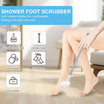 HASTHIP® Toe Cleaning Brush, 15.7" Foot Scrubber in Shower with Long Handle Silicone Foot Brush Soft Skin Exfoliation Lotion Applicator for Men and Women
