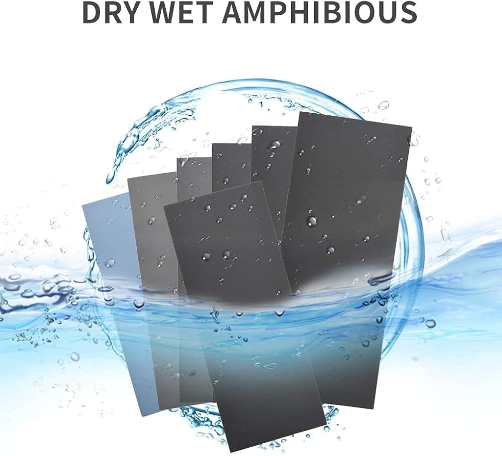 HASTHIP® 54PCS Sanding Paper Set Upgraded Dry Wet Waterproof Sandpaper for Surface Sanding Wood Furniture Automotive Polishing 9×3.6inch