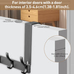 HASTHIP Cloth Hanger for Wall and Door with 6 Dual-Layer 12 Hooks 42x18cm Aluminum | Black