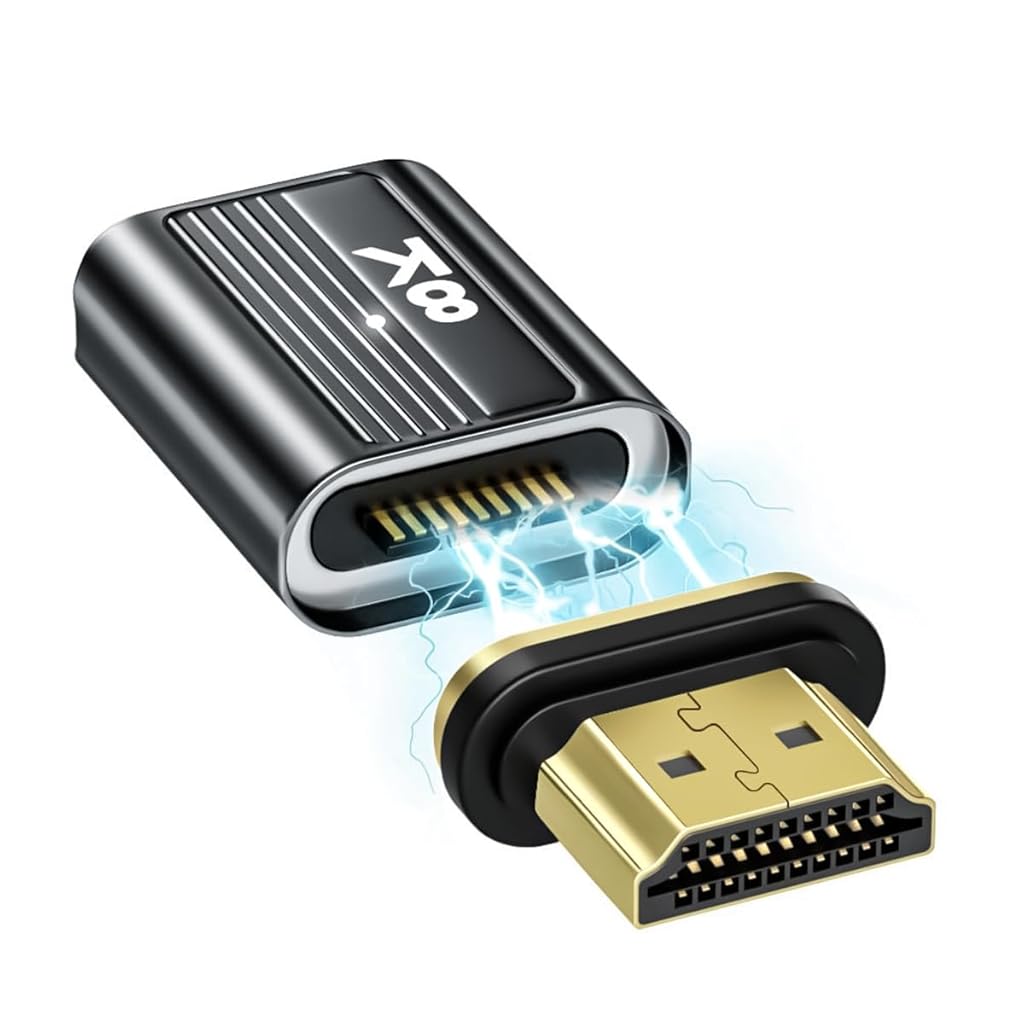 HASTHIP® HDMI to HDMI Adapter 8K, HDMI 2.1 Female to Male Connector Extension Adapter Support 8K@60Hz / 4K@120Hz 48Gbps UHD 2160P 1080P 3D, HDR, ARC for Laptop, PC, Monitor, Roku TV