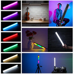 HASTHIP RGB Video Stick Light with Magnetic Mount & Rechargeable Battery