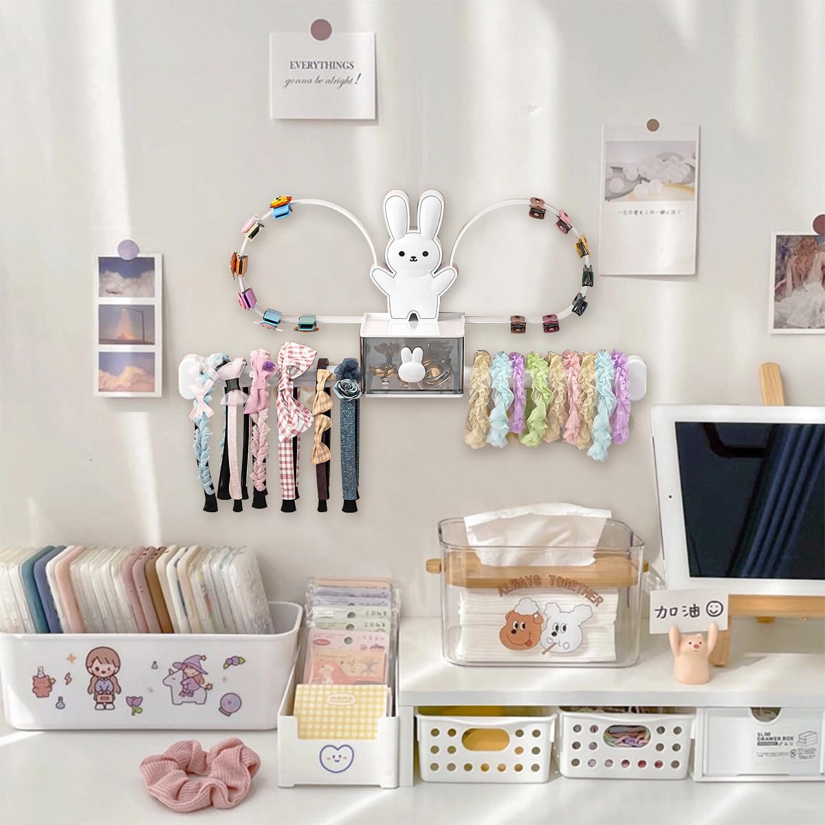 HASTHIP Headband Holder Stand for Girls Hair Accessories featuring Scrunchie Organizer 3PCS