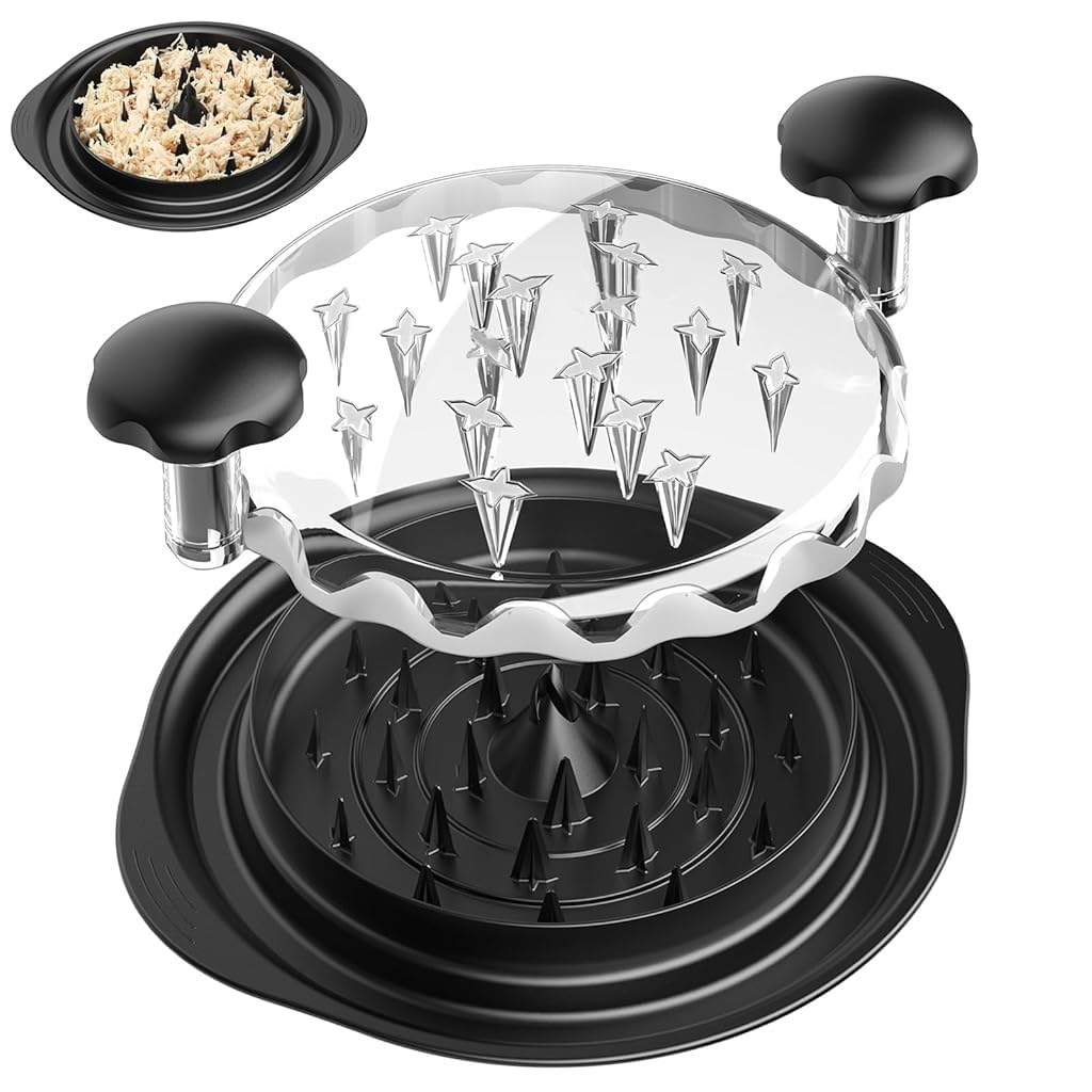 HASTHIP® 10.8" Meat Shredder for Chicken, Pork & Beef - Ergonomic Chicken Shredder with See-Through Lid, Non-Slip Base, BPA-Free, Heat Resistant, Ideal for BBQ, Salads, & Kitchen Food Prep