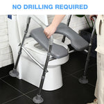 HASTHIP Adjustable Toilet Seat Riser with Handrails and Padded Seat