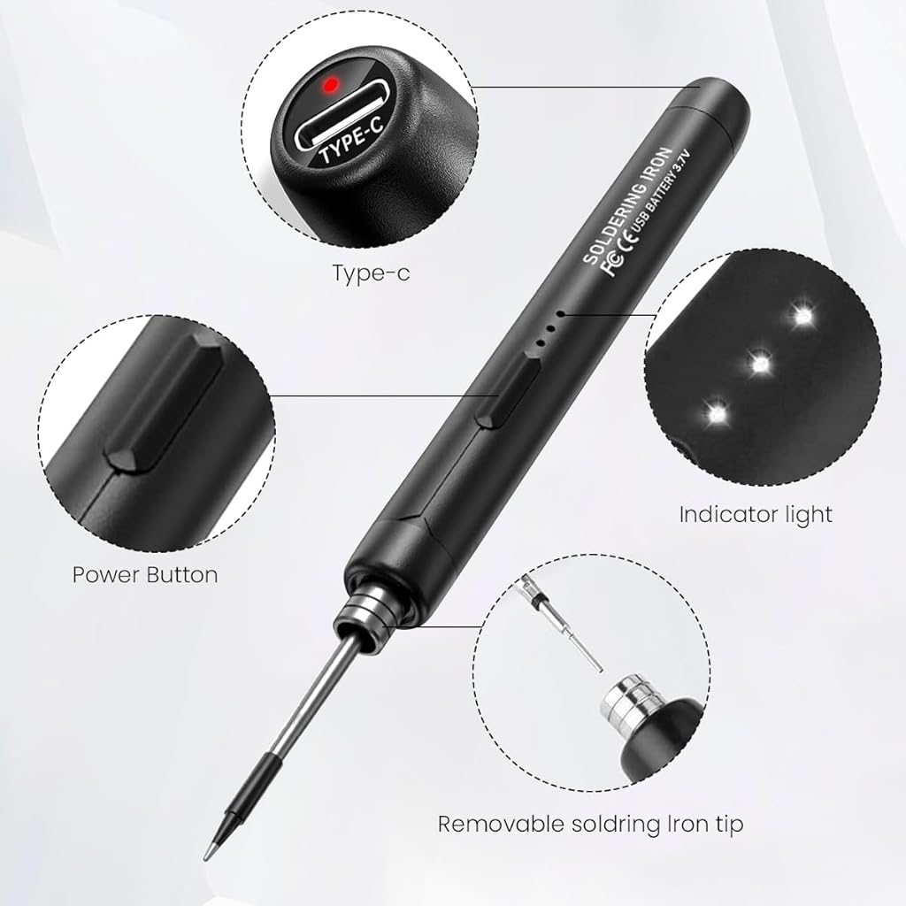 HASTHIP® Cordless Soldering Iron Pen Kit, 3 Adjustable Temperature
