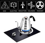 HASTHIP Pour Over Gooseneck Coffee Kettle with Thermometer and 1200ml 3 Layer Stainless Base | For Home Café and Travel Brewing