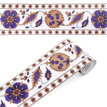 HASTHIP® Wallpaper Border Peel and Stick Wall Border Sticker, Decorative Edge Strip Waterproof PVC Self Adhesive Floral Wallpaper Border for Home, Bathroom, Living Room (94.4 X 3.9 Inch Roll)