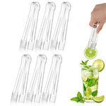 HASTHIP® 6.7'' Ice Tongs - Double Sided Plastic Tongs for Kitchen Sushi Tong Dessert Tong, Double Sided Anti-Slip Tips, Safe Acrylic Food Tonges for Party, Gathering, Club