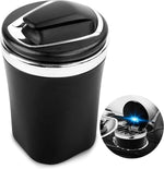HASTHIP® Car Ashtray Ceramic Liner Four Vehicle Ashtray With Lid Portable Smell Proof Led Automobile Cup Holder Accessories For Indoor or Outdoor