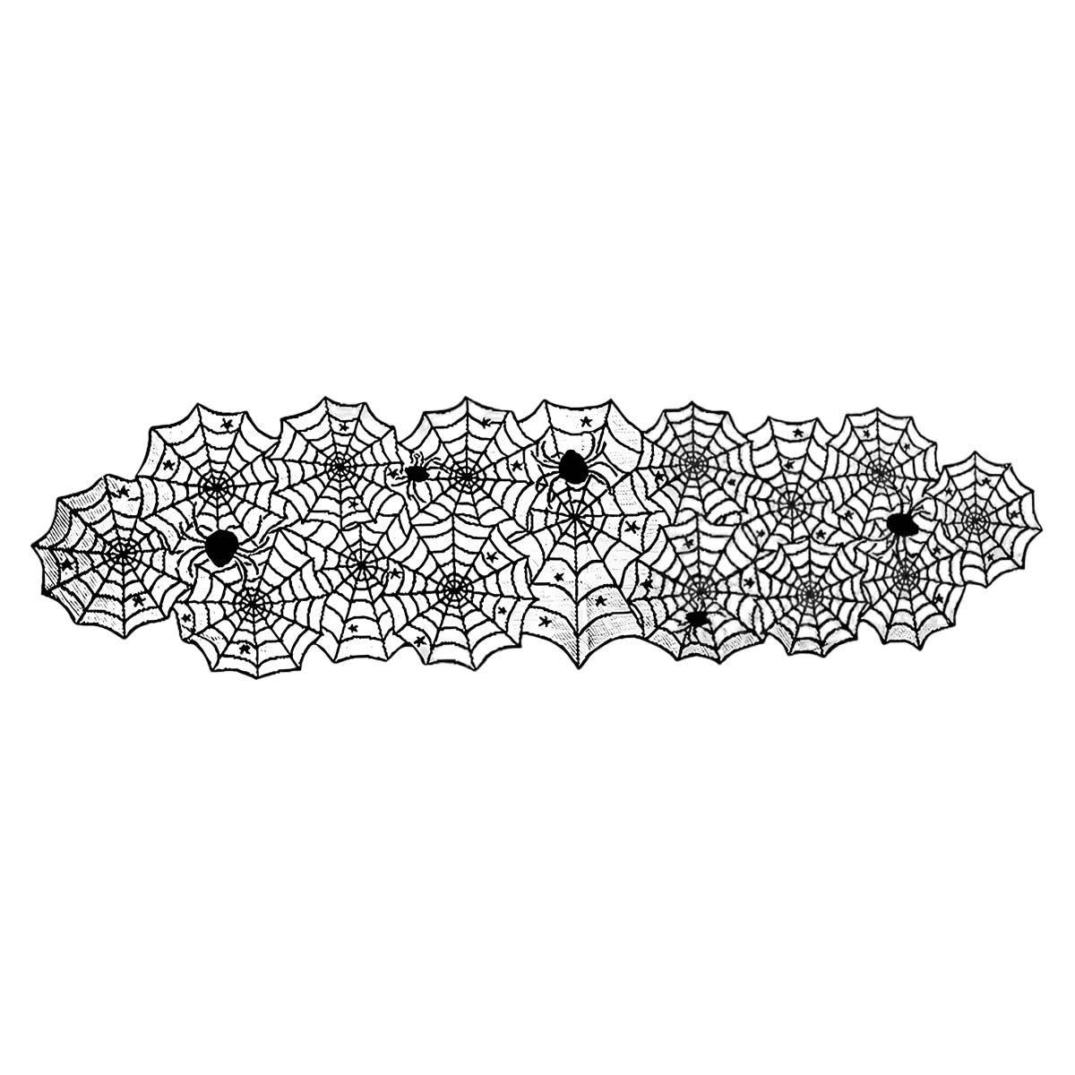 HASTHIP Halloween Table Runner for Parties with 45x180cm Black Lace Cobweb Design | Gothic Home Decor