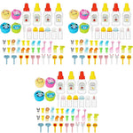 HASTHIP Mini Sauce Bottle Set for Kids with 135 pcs Fruit Forks | Portable Lunch Box Dressing Containers