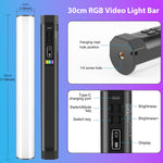 HASTHIP RGB Video Stick Light with Magnetic Mount & Rechargeable Battery