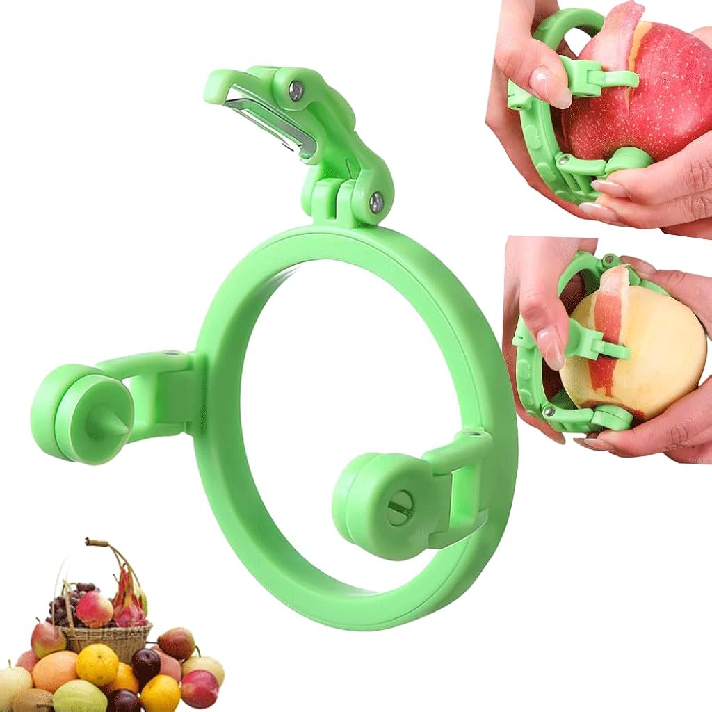 HASTHIP® 1pcs Foldable Manual Rotating Handheld Peeler for Kiwis,Peaches,Onions,Vegetables-Green