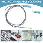 9.8ft Stainless Steel Drain Cleaner Tool, Spiral Spring Pipe Design, Sink & Tub Drain Dredge Tool, Sewer Cleaning Tool for Bathroom, Kitchen & Toilet