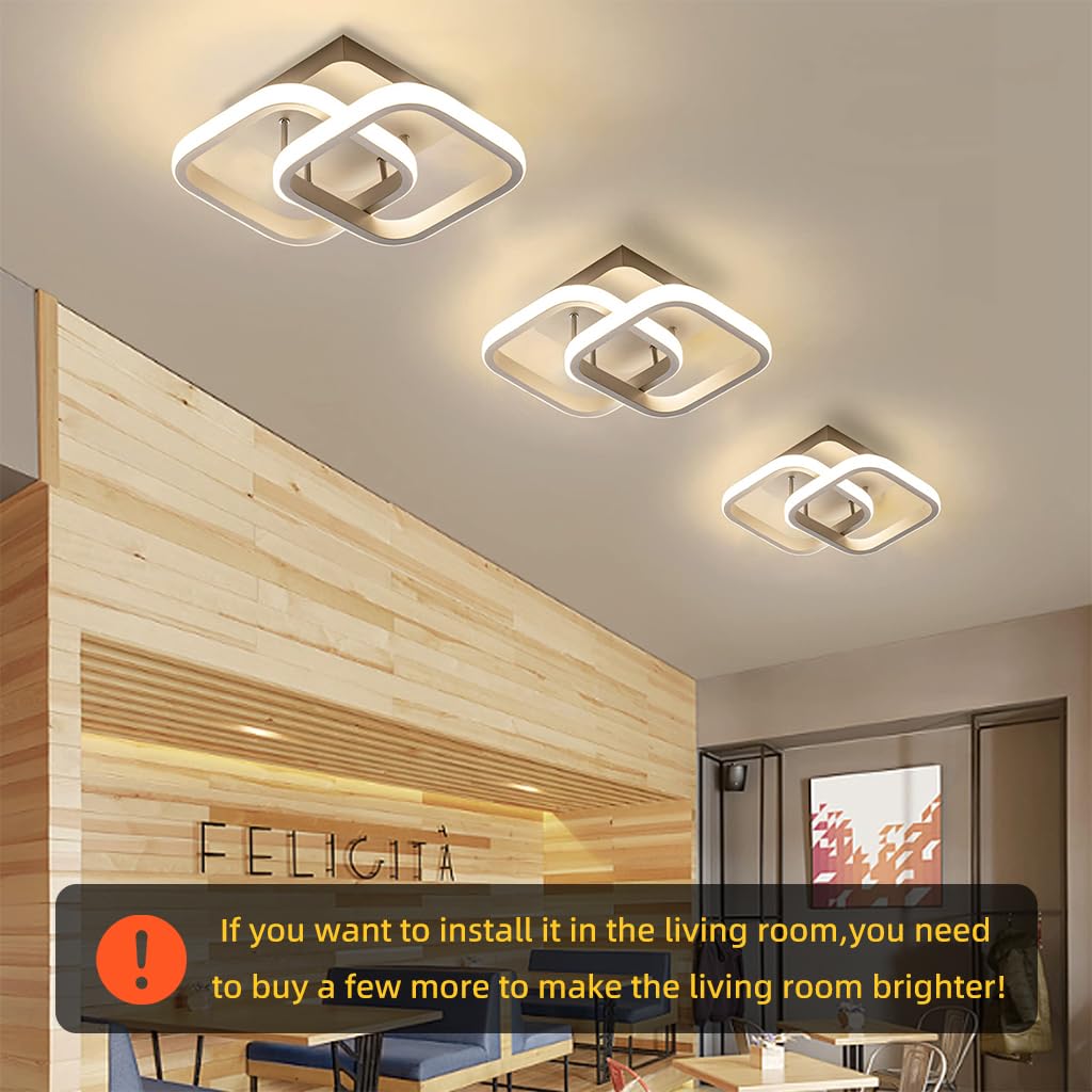 HASTHIP® 22W Modern Ceiling Light LED Acrylic Minimalism Square LED Ceiling Lamps for Hallway Office Bedroom Kitchen Living Room Ceiling Lights