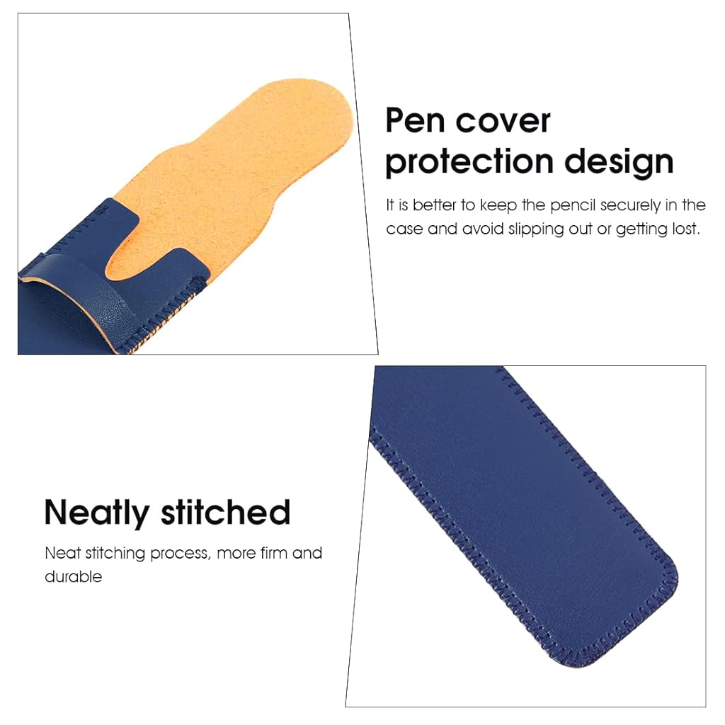 HASTHIP® Leather Protective Pencil Case for Apple Pencil Cover 1st/2nd Gen, Stylus Pen Cover, Pen Sleeve (only case)Blue Yellow