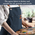 HASTHIP Canvas Work Apron for Kitchen and Workshop with Metal Eyelets and Multi Pockets | Dark Blue Adjustable Tie Back