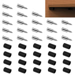 HASTHIP Shelf Support Pegs for Cabinets and Closets featuring Anti Slip Silicone Sleeve | 20pcs Black Iron Pins