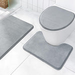 HASTHIP Bathroom Floor Mats Set for Bathroom and Kitchen with 3 Sizes | Memory Foam Anti Slip Quick Dry Mats