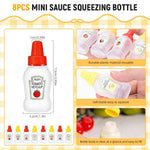 HASTHIP Mini Ketchup Bottles for Lunch Bag with Nozzle | 16PCS 25ml Food Grade Plastic