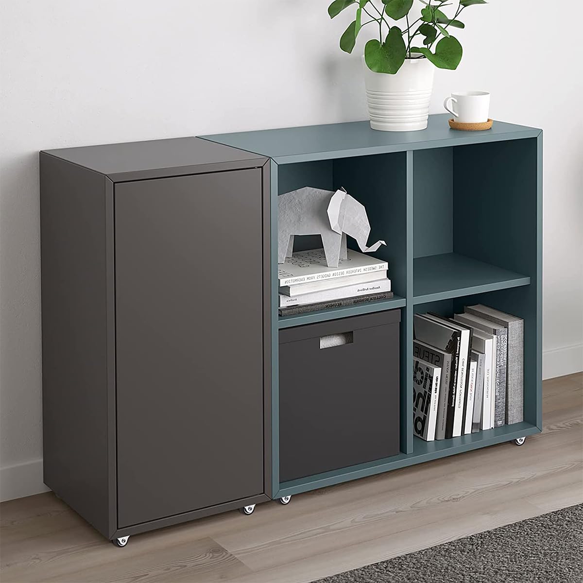 HASTHIP® L-Shaped Caster Wheels, 1 Inch L-Shaped Small Rubber Casters Set of 4, 360 Degree Plate Swivel Castors Wheel, Casters Wheels for Furniture, Swivel Furniture Casters, Load 200lbs