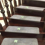 HASTHIP Luminous Stair Mat for Home Safety featuring Glow in Dark Clover Design 55 x 22cm