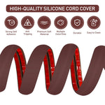 HASTHIP® 6.6ft Floor Cord Cover PVC Rubber 1.18 Inches Width Cable Protector Self Adhesive Removable Cord Protector Sleeve Cuttable Cord Protector Sleeve