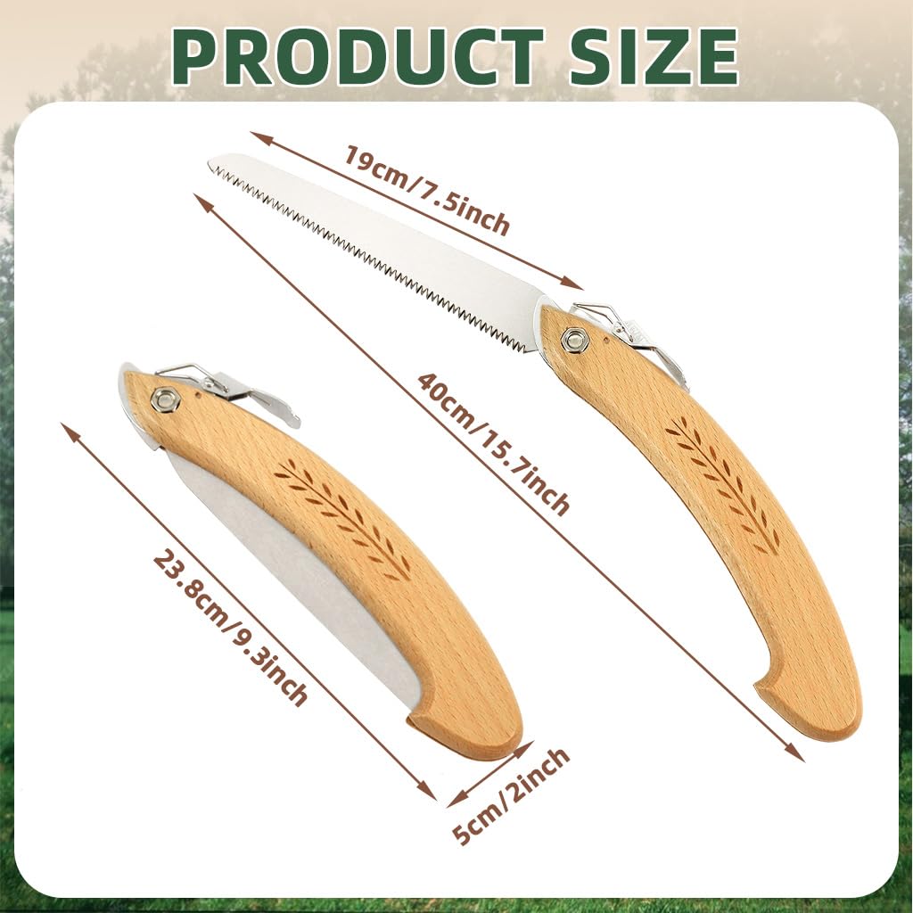HASTHIP Folding Pruning Saw for Gardening and Camping with Beech Handle & Safety Lock