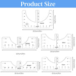 HASTHIP Tshirt Ruler Guide for Vinyl Alignment with 10pcs PVC Templates | Clear Placement Tool for Infant to Adult Shirts