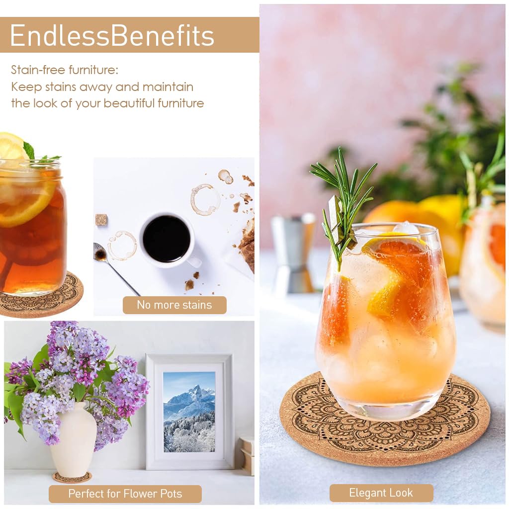 HASTHIP Diamond Painting Coasters for DIY Mandala Art with Holder 8Pcs Acrylic Set | Fun Craft for Adults and Kids