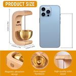 HASTHIP Door Chime for Home and Shop with Magnetic Mount and Beech Wood Base | Brass Bell