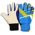 HASTHIP® Football Goalkeeper Gloves for Kids Children Teen, with Adjustable Strap, Anti-Slip Palm Strong Grip Wrist Protection Airculated Sweat Management Design (Blue Size-7)