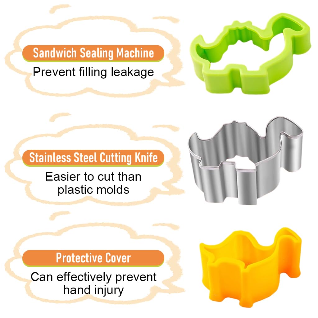 HASTHIP Kid Sandwich Cutter and Sealer Set 44PCS with Cartoon Fruit Forks | DIY Lunch Maker
