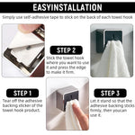 HASTHIP Self-Adhesive Towel Holders for Kitchen and Bathroom with Push-In Snap Grippers | 2Pcs No-Drill Wall Organizers